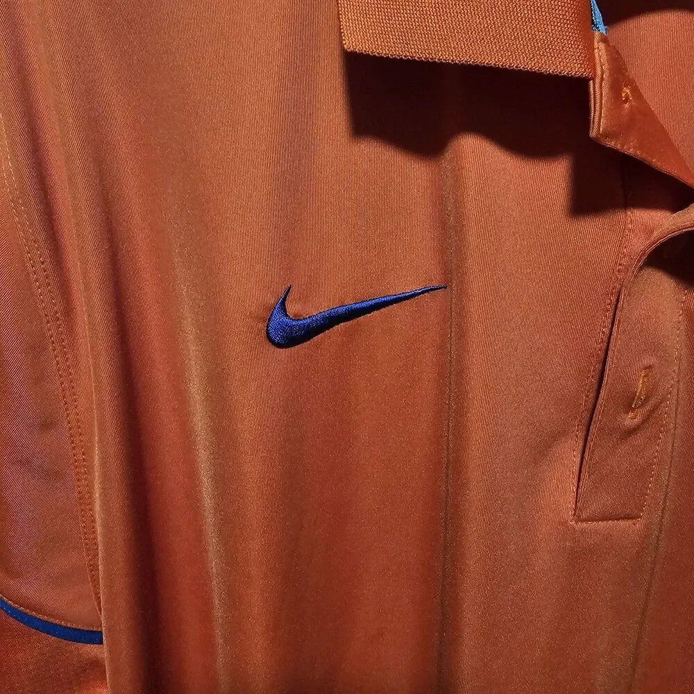 Nike Dri Fit Clemson Tigers XXL Orange Polo Paw Blue Swoosh